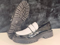 British Mens Leather Loafers Slip on Platform Business Round Toe Dress Shoes *used*